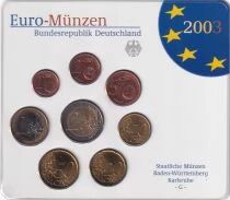 Germany BU Euro Coin Set - 2003 (Workshop G)