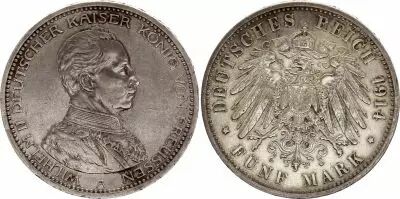 Germany Germany, Prussia, Wilhelm II - 5 Mark 1914 A Berlin
