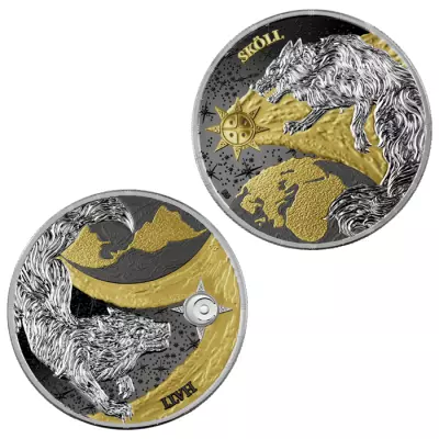 Germany Hati & Sk�ll - 2 X 5 Marks Silver Ruth�nium-Gold Germania 2024 (Ragnar�k)