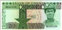 Ghana 20 Cedis - Miner and Man Weaving - 1982