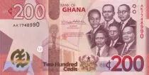 Ghana 200 Cédis  - Front facing busts of the Big Six leaders - 2022 - Serial AK