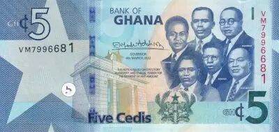 Ghana 5 C�dis  - Busts of the Big Six leaders of Ghana - 2022