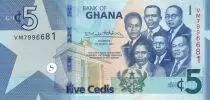 Ghana 5 Cédis  - Busts of the Big Six leaders of Ghana - 2022