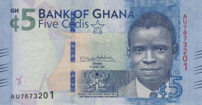 UNC Condition GHANA  5 Cedis  2017  Issue Commemorative Banknote NEW 