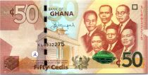 Ghana 50 Cedis, K. Nkrumah et 5 leaders - Immeuble - 2015