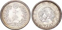 Giappone 10 Sen - Dragon - Meiji Year 37 - 1904 - Silver
