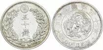 Giappone 50 Sen Dragon - 1897 Meiji Year 30 - Silver