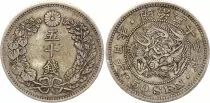 Giappone 50 Sen Dragon - 1899 Meiji Year 32 - Silver