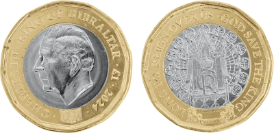 Gibilterra 1 Pound - Charles III - Coronation - Bimetallic - 2023