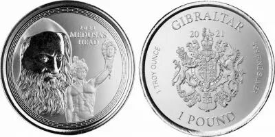 Gibilterra 1 Pound Medusa - 2021 - 1 Oz Silver