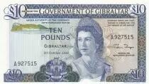 Gibilterra 10 Pounds Elizabeth II - Governor\'s House - 1986 - Serial A - P.22b