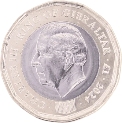 Gibraltar 1 Pound - Charles III - Coronation - Bimetallic - 2023