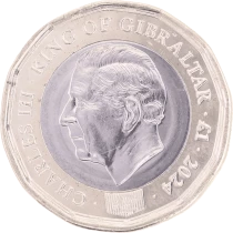 Gibraltar 1 Pound - Charles III - Couronnement - Bim&eacute;tallique - 2023