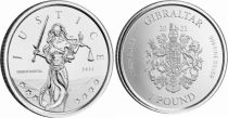 Gibraltar 1 Pound Justice - 2021 - 1 Oz Silver