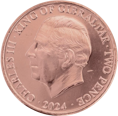 Gibraltar 2 Pence - Charles III - Coronation - 2024