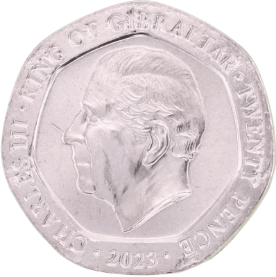 Gibraltar 20 Pence - Charles III - Coronation - 2023