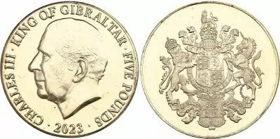 Gibraltar 5 Livres Charles III - Couronnement - 2023