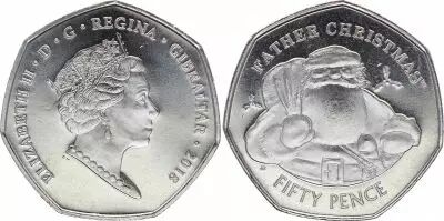 Gibraltar 50 Cents - Elisabeth II - P�re Noel 2018