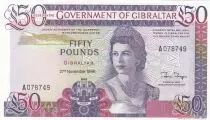 Gibraltar 50 Pounds Elizabeth II - View of Rock - 1986 - UNC - P.24