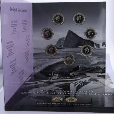 Gibraltar Coffret 7 pi�ces 1 Pound - 100�me anniversaire naissance Reine Elizabeth II - 2026