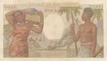 Gibuti 1000 Francs Woman seated, market - 1938 Serial B.1