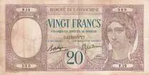 Gibuti 20 Francs - Peacock - 1936 - Serial P.19 - F to VF - P.7a