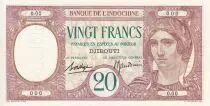 Gibuti 20 Francs Peacock - Specimen - ND (1936) - UNC - P.7bs