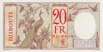 Gibuti 20 Francs Peacock, red circle - Specimen - ND (1938) - UNC - P.7Bs