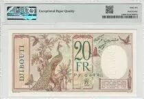 Gibuti 20 Francs Peacock ND (1932) - Specimen - P.7as - PMG 66 EPQ