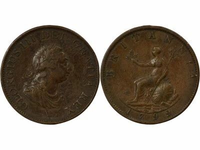 Grande Bretagne George III - 1/2 Penny, 3rd Portrait - 1799 Soho