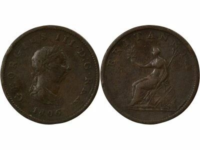 Grande Bretagne George III - 1/2 Penny, 4th Portrait - 1806 Soho