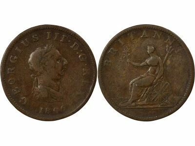 Grande Bretagne George III - 1/2 Penny, 4th Portrait - 1806 Soho