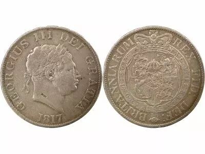 Grande Bretagne George III - 1/2 Silver Crown, 2nd Portrait - 1817 London