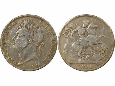 Grande Bretagne George IV - 1 Crown Argent - 1821 Londres