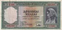Gr&egrave;ce 1000 Drachms - Femme - Parth&eacute;non - 1939 - S&eacute;rie B.046