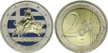 Grèce 2 Euros - 1ère carte - Colorisée - 2003