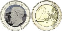 Grèce 2 Euros - Académie de Platon - Colorisée - 2013