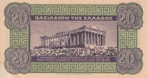 Grèce 20 Drachmes - Dieu - Parthénon - 1940 - Série A.20 - SPL - P.315
