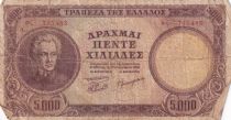 Grèce 5 000 Drachmes - Somolos - Série 705 483 - 1950