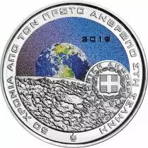 Gr&egrave;ce 50 ans Premiers Pas sur la Lune - 6 Euros Argent BE Gr&egrave;ce 2019 Couleur