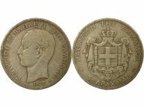 Gr&egrave;ce George I - 5 Drachmes Argent - 1876 A Paris