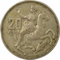 Gr&egrave;ce Paul I - 20 Drachmai Argent - 1960 Londres