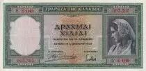 Grecia 1000 Drachms - Woman - Parthenon - 1939 - Serial E.049 - P.110a