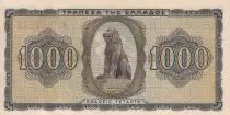 Grecia 1000 Drachms - Young lady - Lion - 1942 - XF to AU - P.118