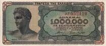 Grecia 1000000 Drachmes - God - Parthenon - 1944- Serial AZ - XF to AU - P.127a