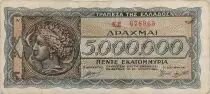 Grecia 5 000 000 Drachmes 1944 - Athena - VF