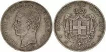 Grecia 5 Drachms George I - Arms 1876 A Paris - Silver - VF