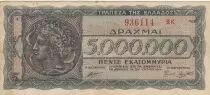 Grecia 5.000.000 Drachms Arethusa (Nymphe)  1944 - F