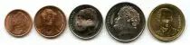 Grecia SET.1 Set of 5 coins with famous figures