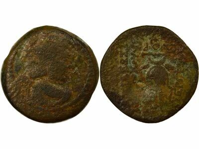 Greece (Seleucid Kingdom) Antiochos VII - Bronze, Isis Headdress - Year 174 (138 BC) Antioch